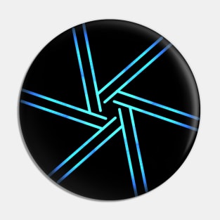 Neon blue geometric design Pin