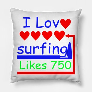 I Love Surfing I Like Surfing Pillow