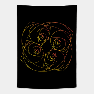 Golden Ratio Fibonacci Spiral Mandala Tapestry