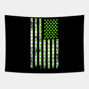 American Shamrock Flag (Neon Green) Tapestry