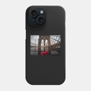 Rainy Day on the Brooklyn Bridge Brooklyn New York Tulip Petals Phone Case