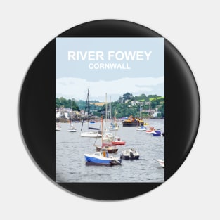 Cornwall River Fowey . Cornish gift Kernow Travel location poster, St Austell Pin