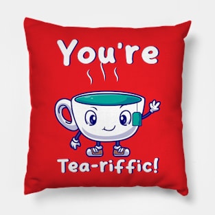 Tea-riffic Vibes: Spread Positivity with this Charming Teacup Design Pillow