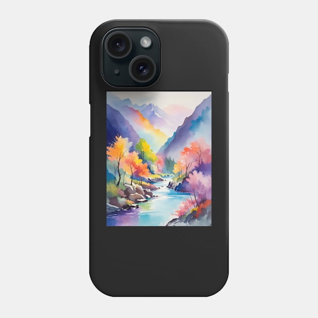 River through Forest Phone Case by ArtFactoryAI