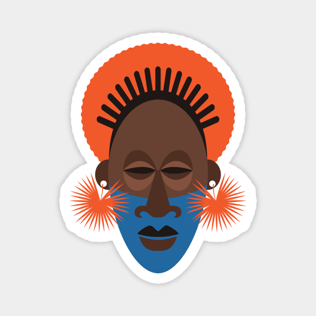 Afrocentric Terracotta Mask Magnet by Inogitna Designs