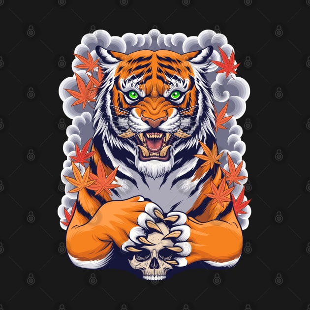 Tiger skull by Pixel Poetry