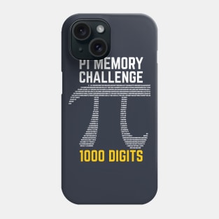 1000 Digits of Pi Memory Challenge - Pi Day Phone Case