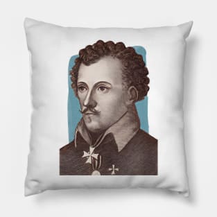 German Writer Friedrich de la Motte Fouqué illustration Pillow