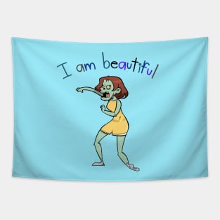 I Am Beautiful Creature Female Woman Zombie Tapestry