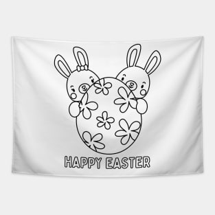 HAPPY EASTER. CUTE BUNNY DESIGN Tapestry