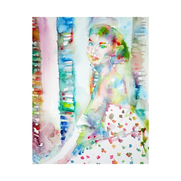 AUDREY HEPBURN watercolor portrait .9 by lautir