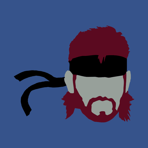 Solid Snake Face Head Hair Silhouette by AnotherOne