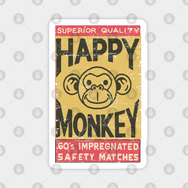 Happy Monkey Safety Matches Vintage Magnet by ebayson74@gmail.com