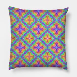 Neon Kaleidoscope Pillow