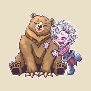 Chibi Astarion and bear - Baldurs Gate 3 T-Shirt