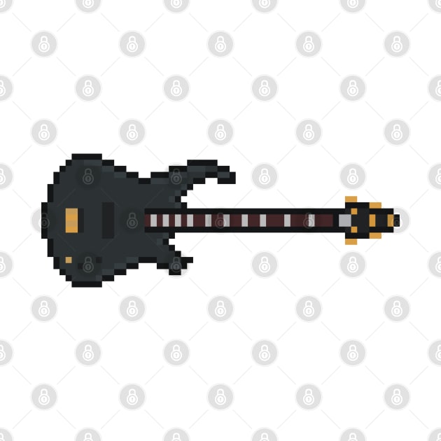 Pixel Heavy Metal Black Bass Guitar by gkillerb