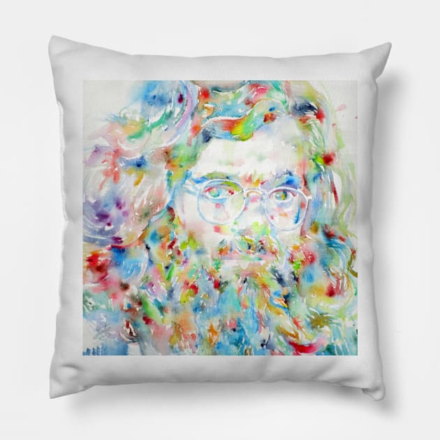 TERENCE MCKENNA watercolor portrait .1 Pillow by lautir