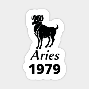 Black Aries Zodiac 1979 Magnet