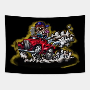 So Cal Hot Rod drag racing cartoon Tapestry