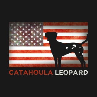 Catahoula Leopard American Flag T-Shirt