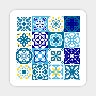 High Contrast Blue Tile Magnet