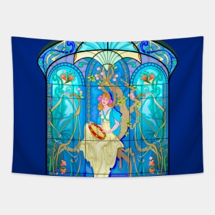 Art Nouveau stained glass window Tapestry