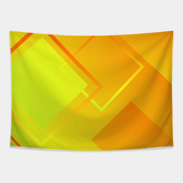 Geometric Orange And Yellow Diamond Art Deco Pattern Design Tapestry by Pattern Plans