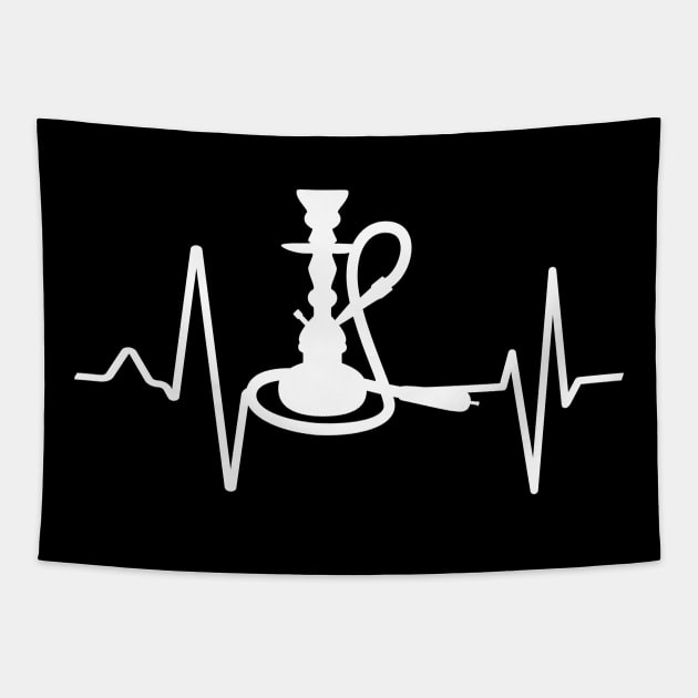 Shisha Hookah Heartbeat Heart Rate EKG Lounge Tapestry by Foxxy Merch