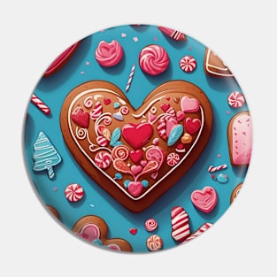 gingerbread and colorful candies pattern Pin