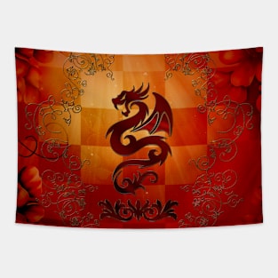 Awesome dragon with floral elements Tapestry