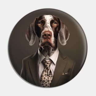 German Shorthaired Pointer Dog in Suit Pin