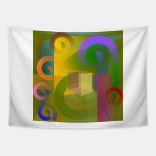 Multicolored spiral geometry Tapestry