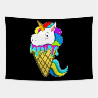 Unicorn with Waffle Ice cream Tapestry