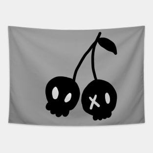 Pastel Goth Cherry Skulls Kawaii Tapestry