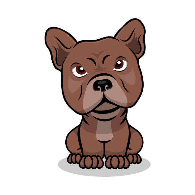 Curious Pitbull Cartoon by Wolfkin Design