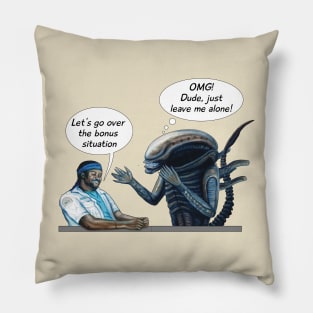 Xenomorph and Parker. Alien (1979) parody print Pillow