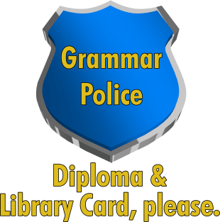 Grammar Police | Diploma & Library Card, please. Magnet