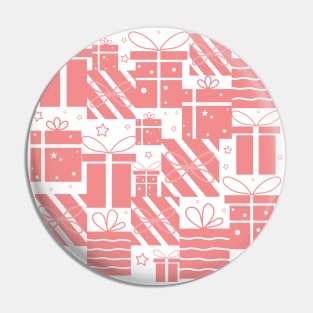 Gift boxes seamless pattern on white background Pin
