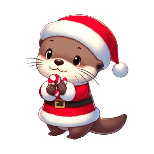 Cute Christmas Otter Santa T-Shirt