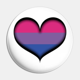 Large Vector Heart in Bisexual Pride Flag Colors Pin