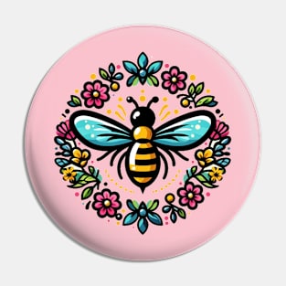 Flower Bee Pin