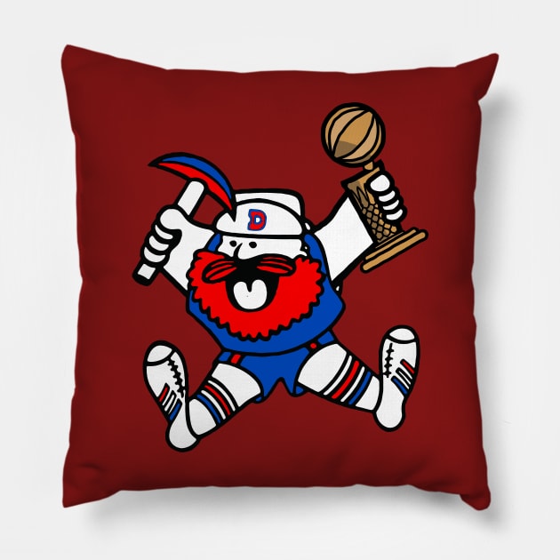 Denver Nuggets Finals Maxie Miner Holding Championship Trophy w/ White Back Print Pillow by Statewear