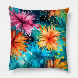 Rainbow flowers Pillow