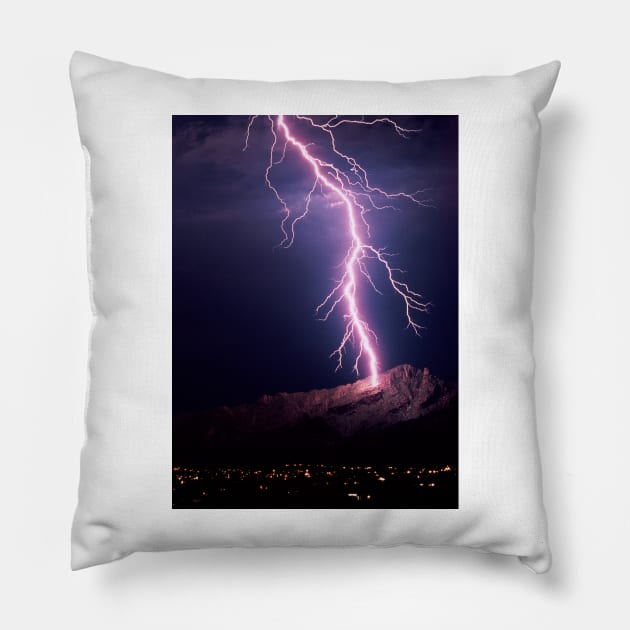 Lightning over Tucson (E145/0292) Pillow by SciencePhoto