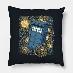 Traveling Blue Box Starry Night by Tobe Fonseca Pillow