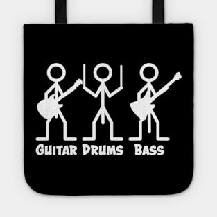 Guitar Drums Bass (white) Tote