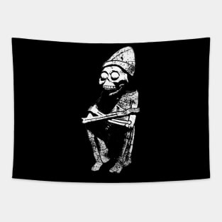 Aztec God of Death skeleton. Mictlantecuhtli Tapestry