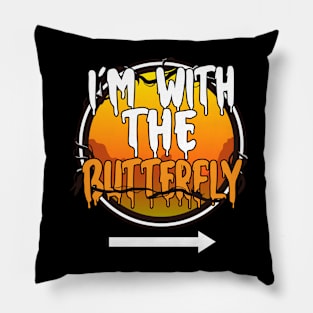 I'm With The Butterfly Funny Lazy Halloween Costume Last Minute Halloween Costume Halloween 2021 Gift Pillow