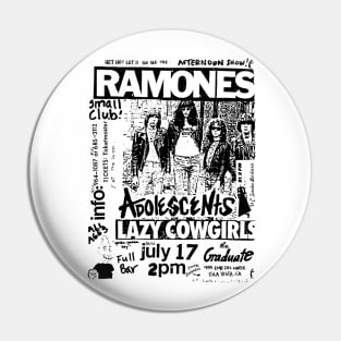 Ramones / Adolescents / Lazy Cowgirls Punk Flyer Pin