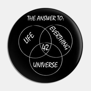 42 forty-two The answer of everything life gift Pin